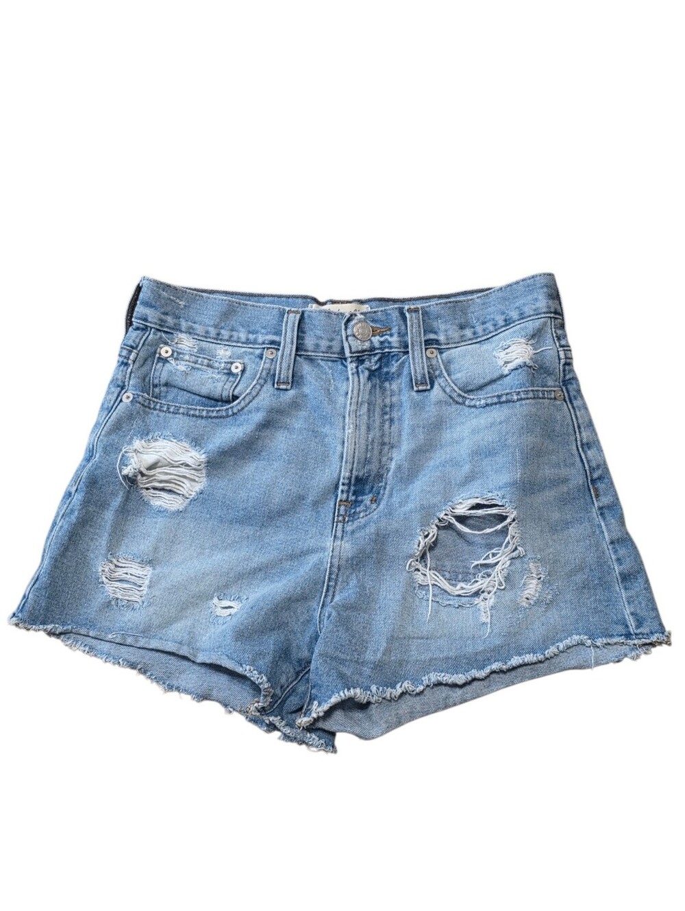 Madewell Distressed Light Blue Jean Shorts Size 25